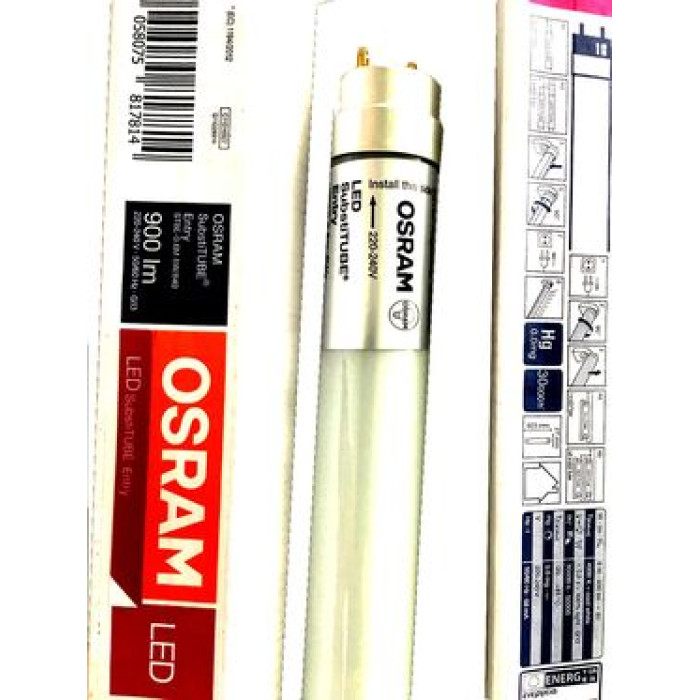 Osram ST8 LED lamp, T8 8W 6500K G13, single-sided connection, 160°