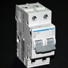 Hager MCN216 Circuit Breaker 2P 6kA C-16A 2M