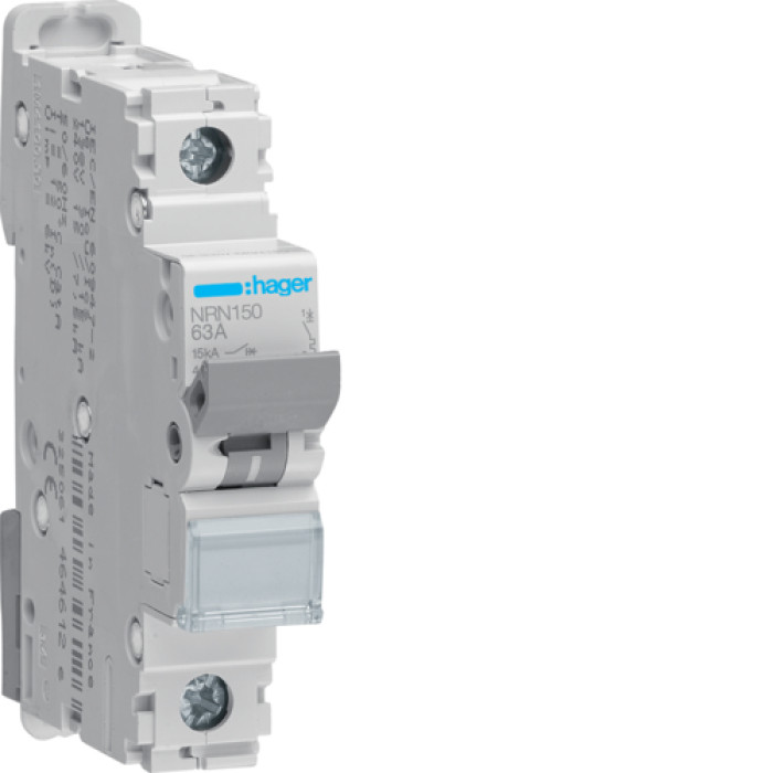 Hager 1P 15kA C-50A 1M Circuit Breaker, NRN150
