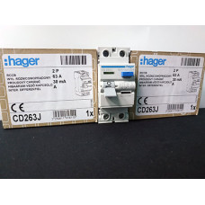 Дифреле Hager CDA263D 2P 63A 30mA A