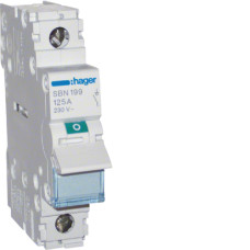 Вимикач навантаження Hager, 1-полюсний 125А/230В, SBN199