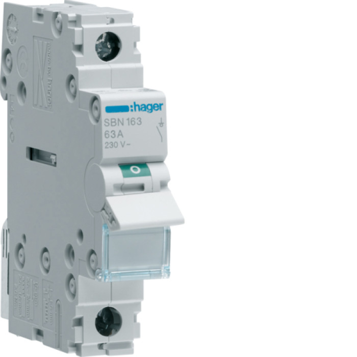 Hager Load Switch, 1-Pole 63A/230V, SBN163