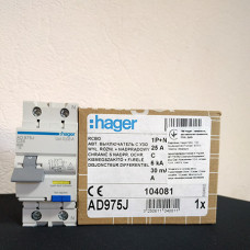 Hager ADA975D дифавтомат 1P+N 6kA C-25A 30mA A