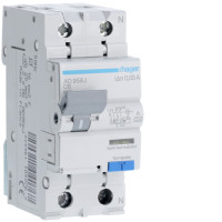 Дифавтомат Hager ADA956D 1P+N 6kA C-6A 30mA A