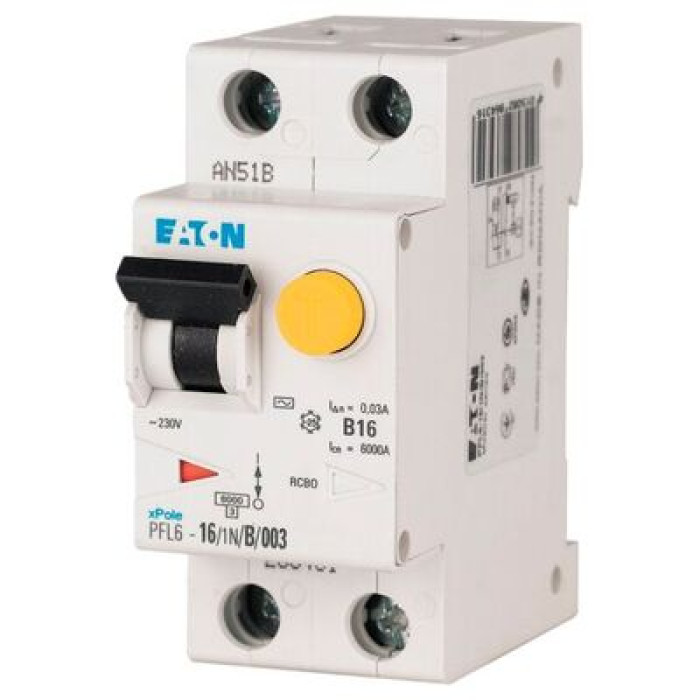 Residual current circuit breaker 2p 16A PFL6-16/1N/B/003 30mA EATON