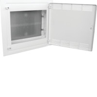 2-row shield for MM equipment, v/u, white plastic perforated doors, GOLF
