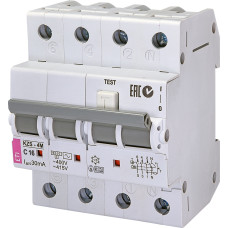 Residual current circuit breaker KZS-4M 3p+N C 16/0.03 type AC (6kA) ETI