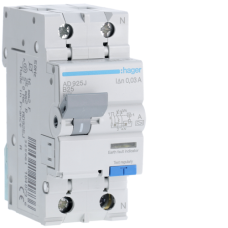 Дифференциальный автоматический выключатель ADA925D 1P+N 6kA B-25A 30mA Hager