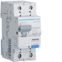 Residual current circuit breaker ADA932D 1P+N 6kA B-32A 30mA Hager