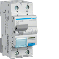 Residual current circuit breaker 1P+N 10kA C-10A 30mA, Hager ADA560D