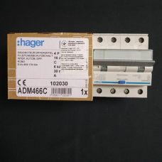 Hager ADM466C дифавтомат 4P 6kA C-16A 30mA A