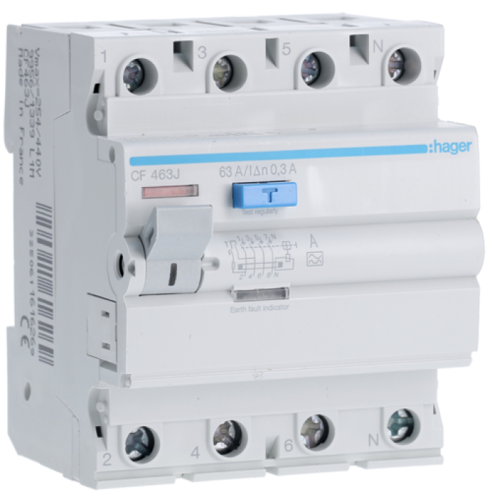 Дифреле Hager CFA463D 4P 63A 300mA
