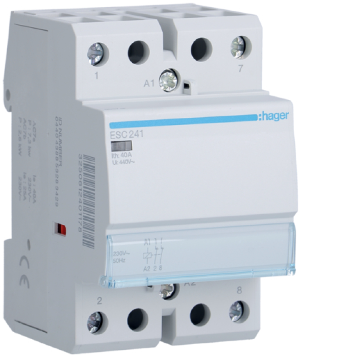 Контактор 40A, 2НЗ, 230В Hager ESC241