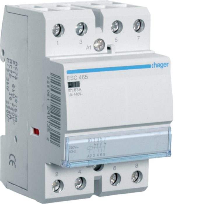 Контактор 63A, 2НВ+2НЗ, 230В Hager ESC465