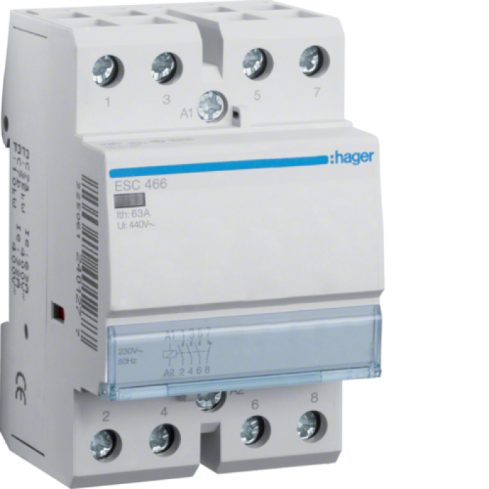 Контактор 63A, 3НВ+1НЗ, 230В Hager ESC466