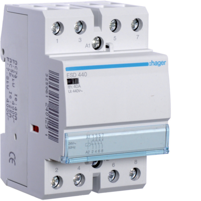 Контактор 40A, 4НВ, 24В Hager ESD440
