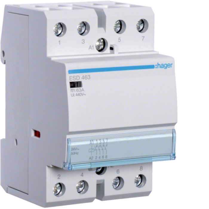 Contactor 63A, 4HB, 24V Hager ESD463