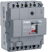 Автоматичний перемикач Hager x160. In=50А. 4п. 18kA. Тфікс./мфікс., HDA051L