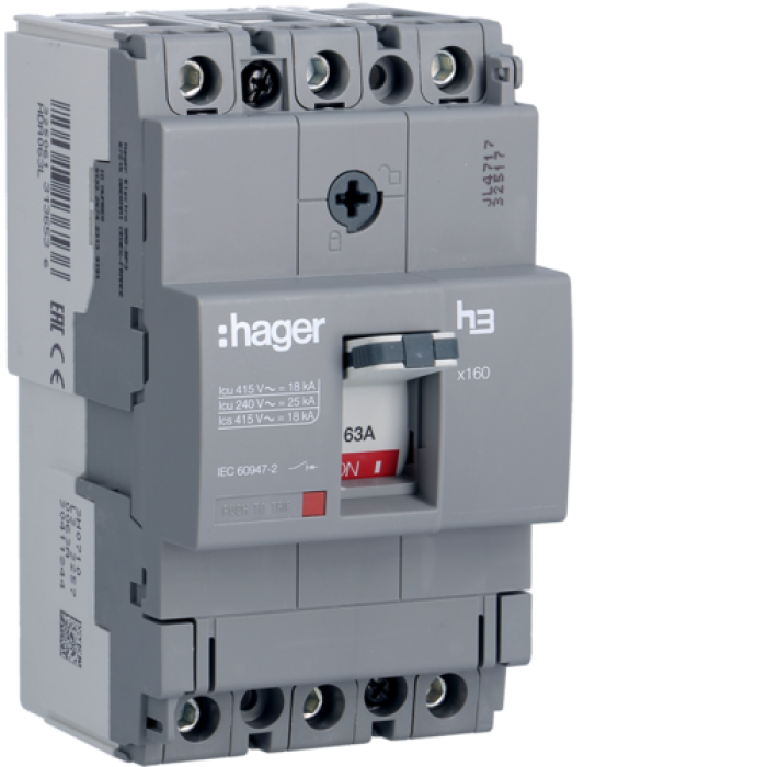 HDA063L In=63А 3п 18kA x160 автоматический выключатель Hager