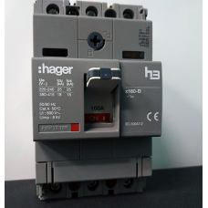 HDA100L, In=100A, 3p, 18kA, Hager x160 circuit breaker Hager