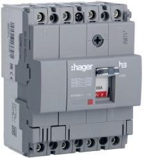 Hager circuit breaker x160. In=100A. 4 points. 18kA. Fixed/multi-fixed., HDA101L