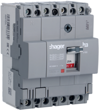 Автоматичний перемикач Hager x160. In=125А. 4п. 18kA. Тфікс./мфікс., HDA126L
