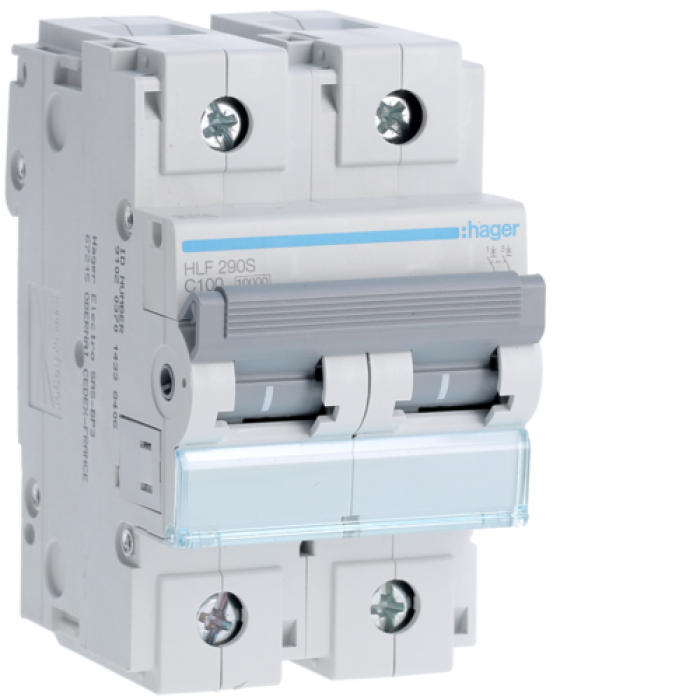 Hager 2P 10kA C-100A 3M Circuit Breaker, HLF290S