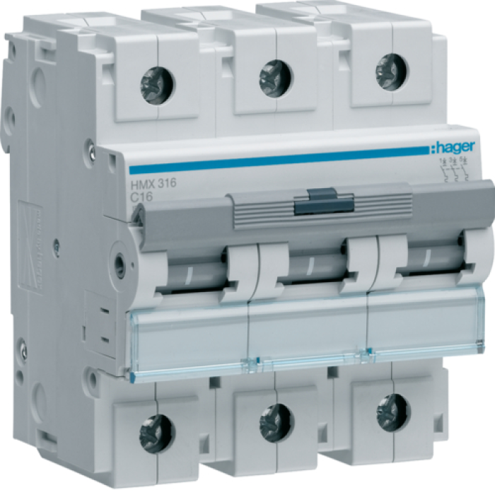 Hager 3P 50kA C-16A 4.5M Circuit Breaker, HMX316