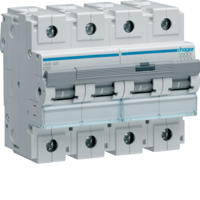 Hager 4P 50kA C-20A 6M Circuit Breaker, HMX420