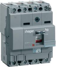 Автоматический выключатель Hager x160. In=63А. 4п. 40kA. Трег./Мфикс., HNA064H
