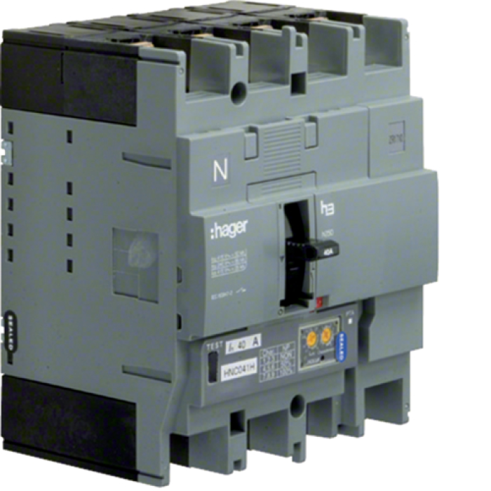 Автоматический выключатель Hager H250. In=40А. 4п. 50kA. LSI, HNC041H