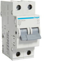 Hager 2P 6kA B-40A 2M Circuit Breaker, MBN240