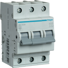 Hager 3P 6kA B-13A 3M Circuit Breaker, MBN313