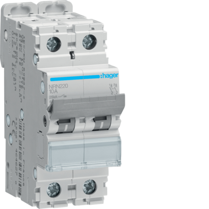 Hager 2P 25kA C-20A 2M Circuit Breaker, NRN220