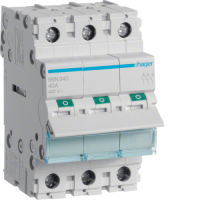 Hager Load Switch, 3-Pole, 40A/400V, SBN340