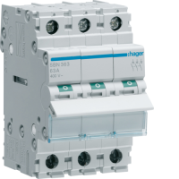 Hager Load Switch, 3-Pole 63A/400V, SBN363