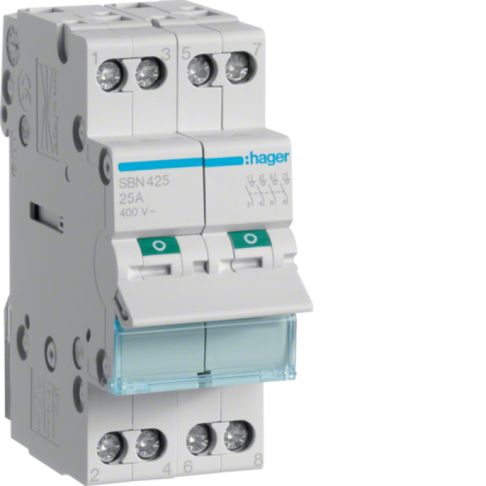 Hager Load Switch, 4-Pole 25A/400V, SBN425