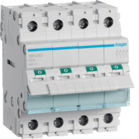 Hager Load Switch, 4-Pole 63A/400V, SBN463