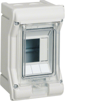 Distribution board with 3 modules, charger with transparent door, IP65, VECTOR