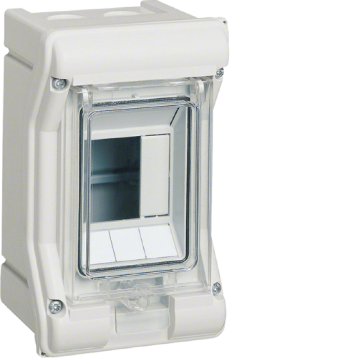 Distribution board with 3 modules, charger with transparent door, IP65, VECTOR