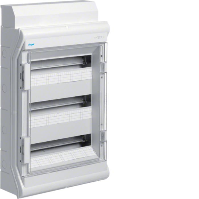 Distribution board for 54 (60) modules, charger with transparent doors, IP65, VECTOR
