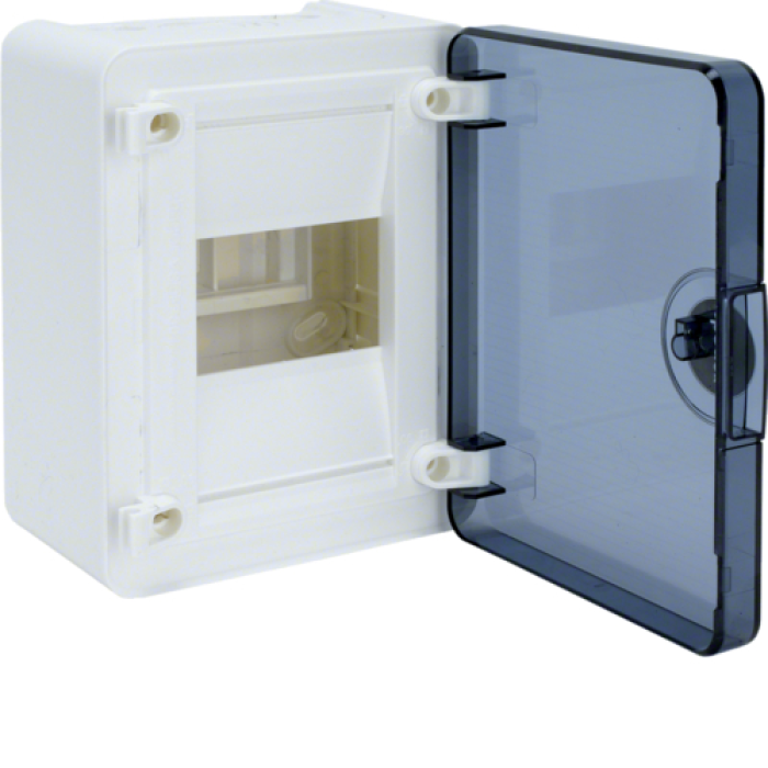 Charger panel with transparent doors, 4 modules (1x4), GOLF
