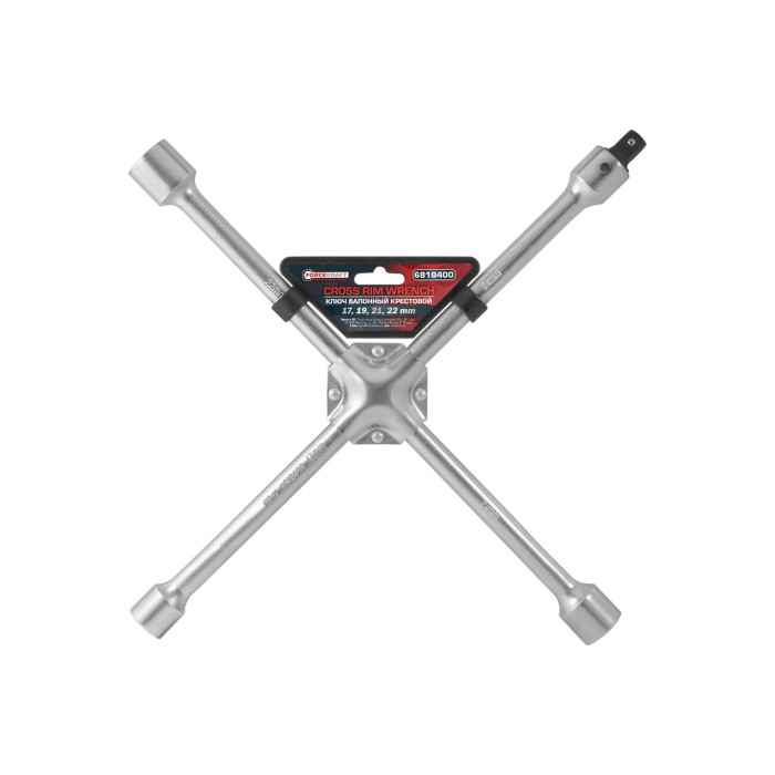 Cross-head wrench 17-19-21-22 with adapter 1/2" FORCEKRAFT FK-681B400