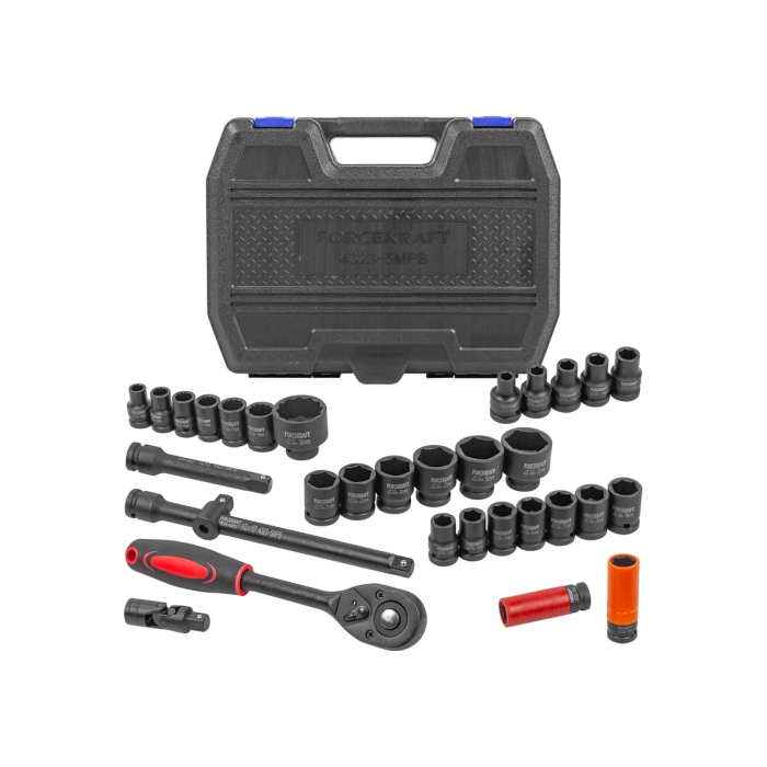 Impact tool set 32 ​​pcs. 1/2" (6/12-gr.) (8-32 mm) FORCEKRAF FK-4323-5MPB