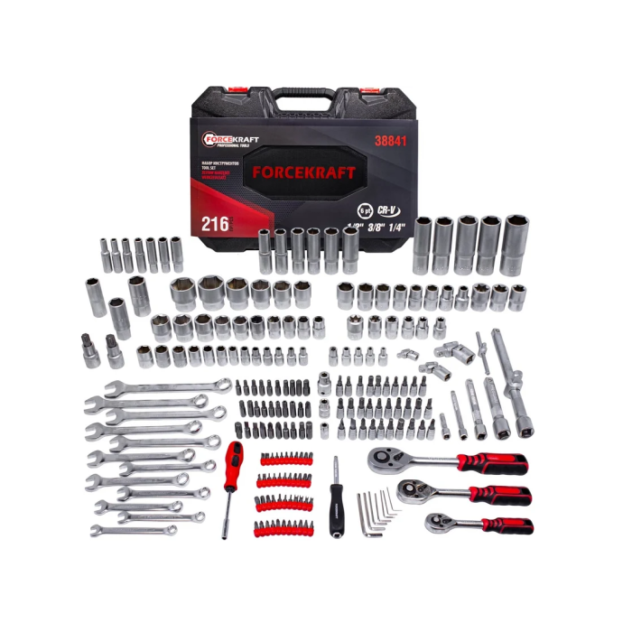Tool set 216 pcs. 1/4", 3/8", 1/2" (6-piece) FORCEKRAFT FK-38841