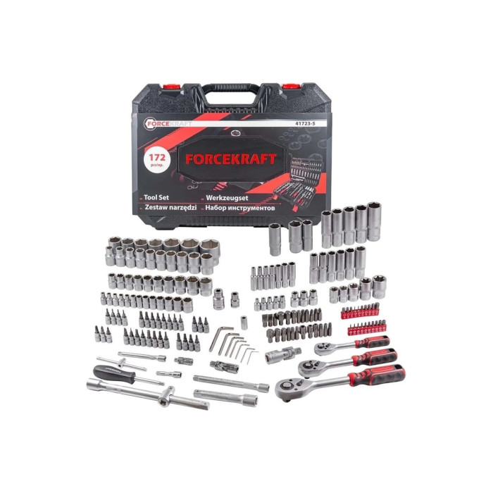 Tool set 1/4", 3/8", 1/2" 172 pcs. (4-32 mm) FORCEKRAFT FK-41723-5