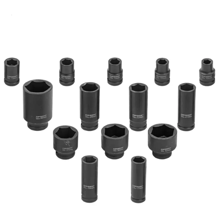 Набор ударных головок комбинированный 1/2", 14 пр. (6-гр.) (10-36 мм) FORCEKRAFT FK-4149MPB