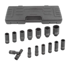 1/2" deep impact socket set, 15 pcs. (6-gr.) (10-36 mm) FORCEKRAFT FK-4166D-5MPB