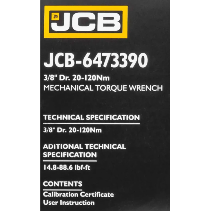 Динамометричний ключ 3/8" (20-120 Нм) JCB Tools JCB-6473390