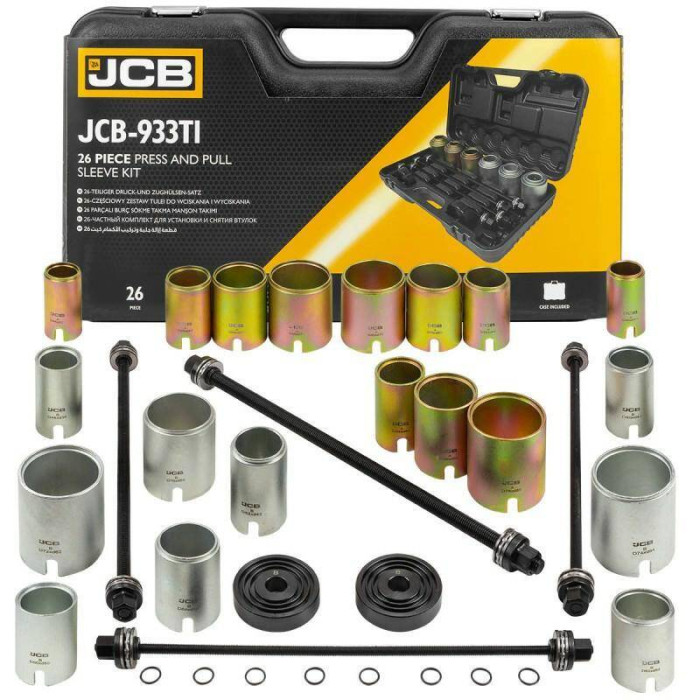 Tool set for replacing silent blocks, bushings and bearings 26 pcs. JCB Tools JCB-933T1